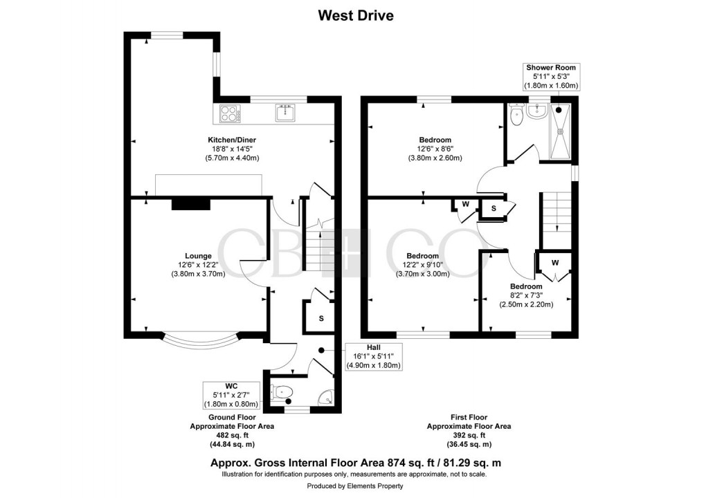 Floorplan for West Drive, Mickleover, Derby