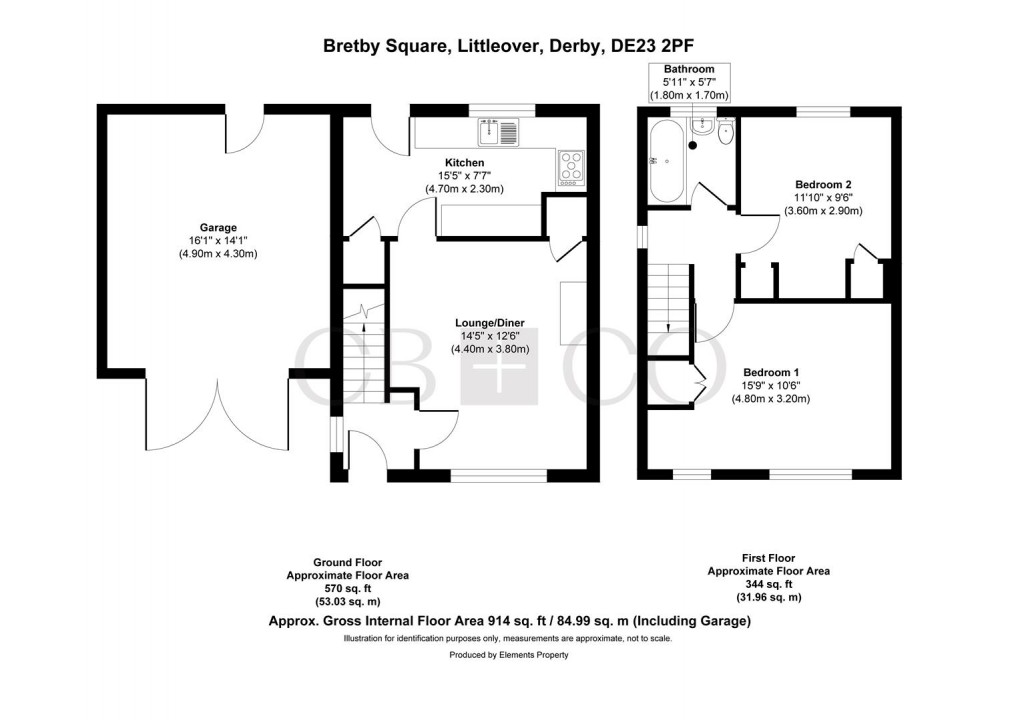 Floorplan for Bretby Square, Littleover, Derby