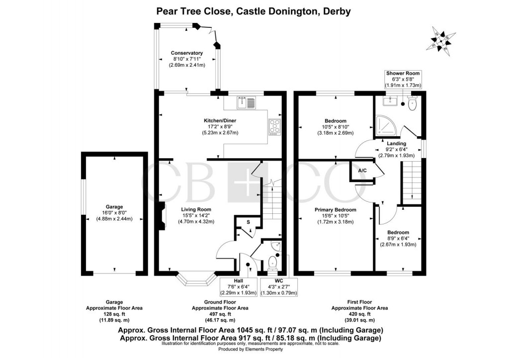 Floorplan for Pear Tree Close, Castle Donington, Derby
