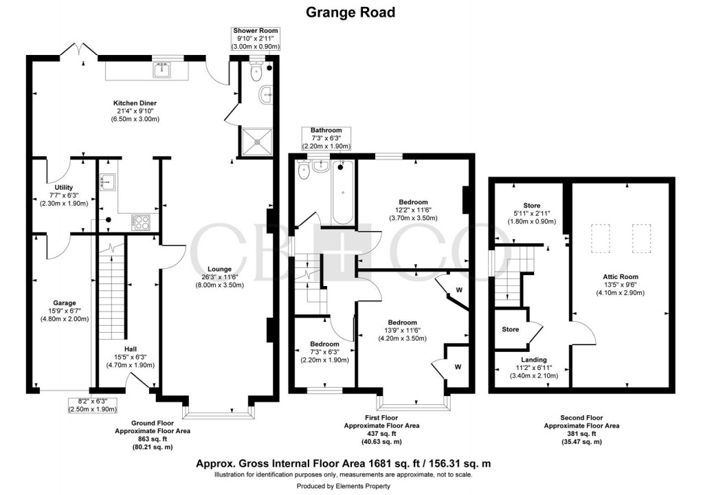 Floorplan for Grange Avenue, Derby
