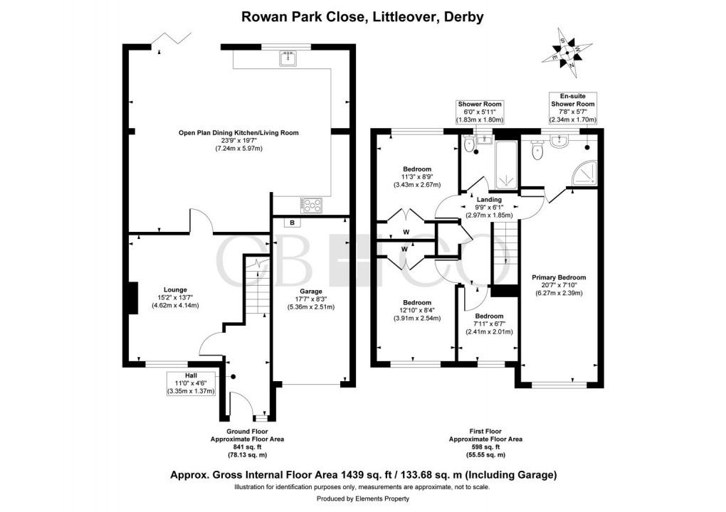 Floorplan for Rowan Park Close, Littleover, Derby