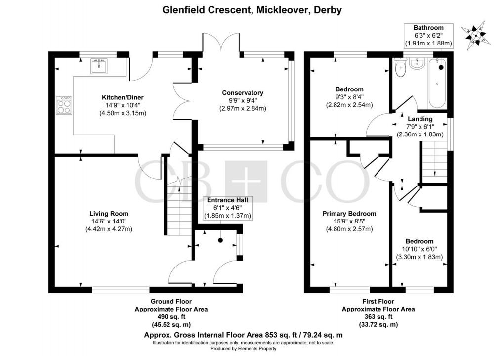 Floorplan for Glenfield Crescent, Mickleover, Derby