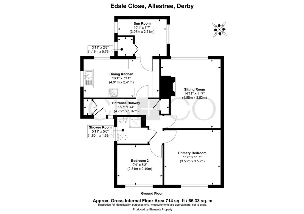 Floorplan for Edale Close, Allestree, Derby